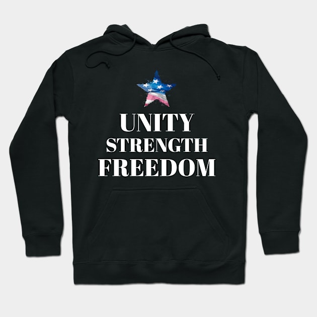 UNITY, STRENGTH, FREEDOM> hoodies, mugs, masks, stickers, Hoodie by BostonBulldog